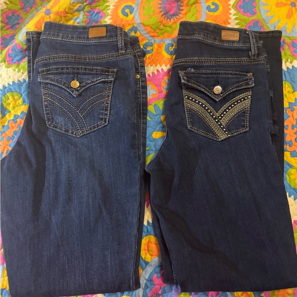 Seven7 Dark Blue Boot Cut Jeans